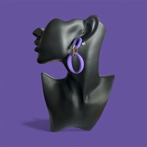 Elegant Purple Double Hoop Fashion Earrings